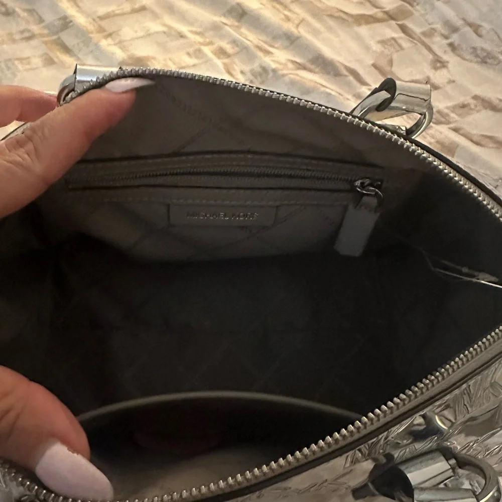 Michael Kors Shiny Silver Satchel - Picture 7 of 7
